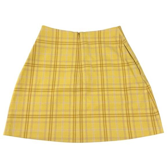 WILFRED Aritzia Renee Plaid Mini Skirt Sz 00 Yellow - Picture 7 of 7